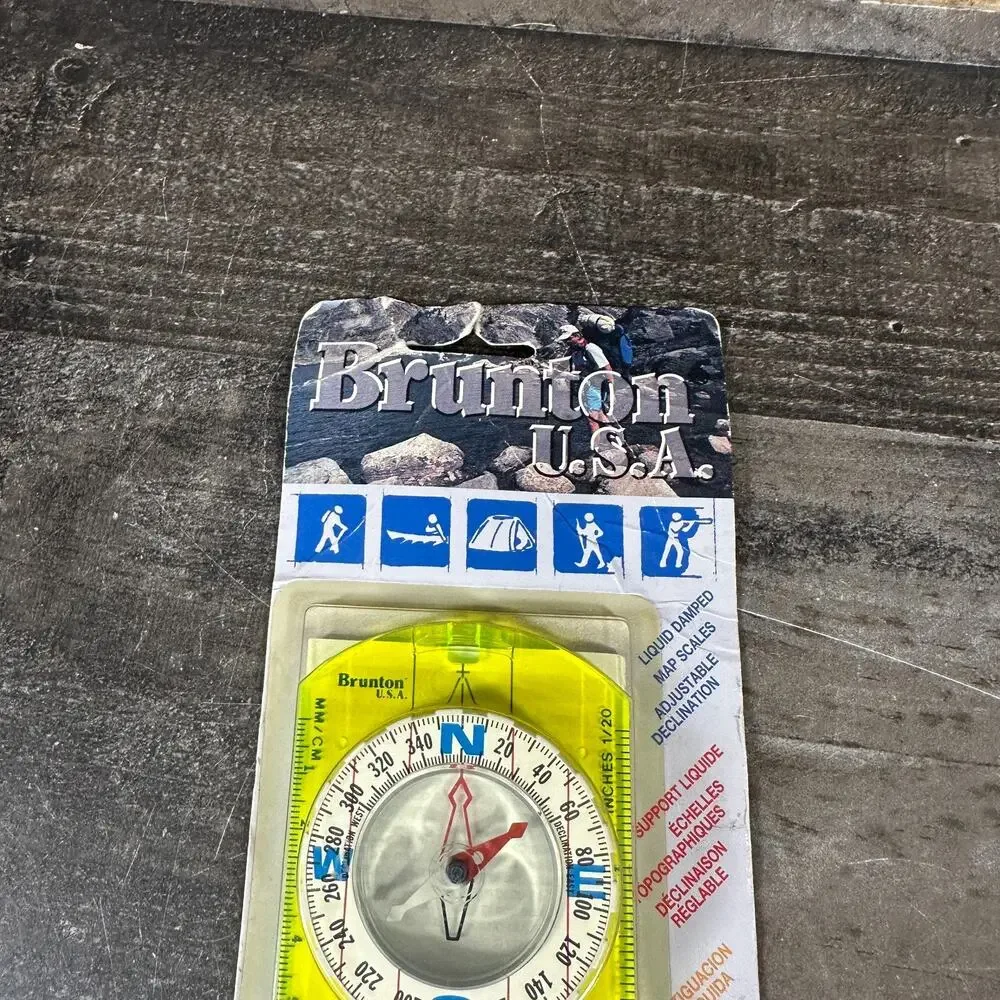 Brunton USA 9020G Compass Liquid Filled Survival Backpacking Hunting Hiking NOS